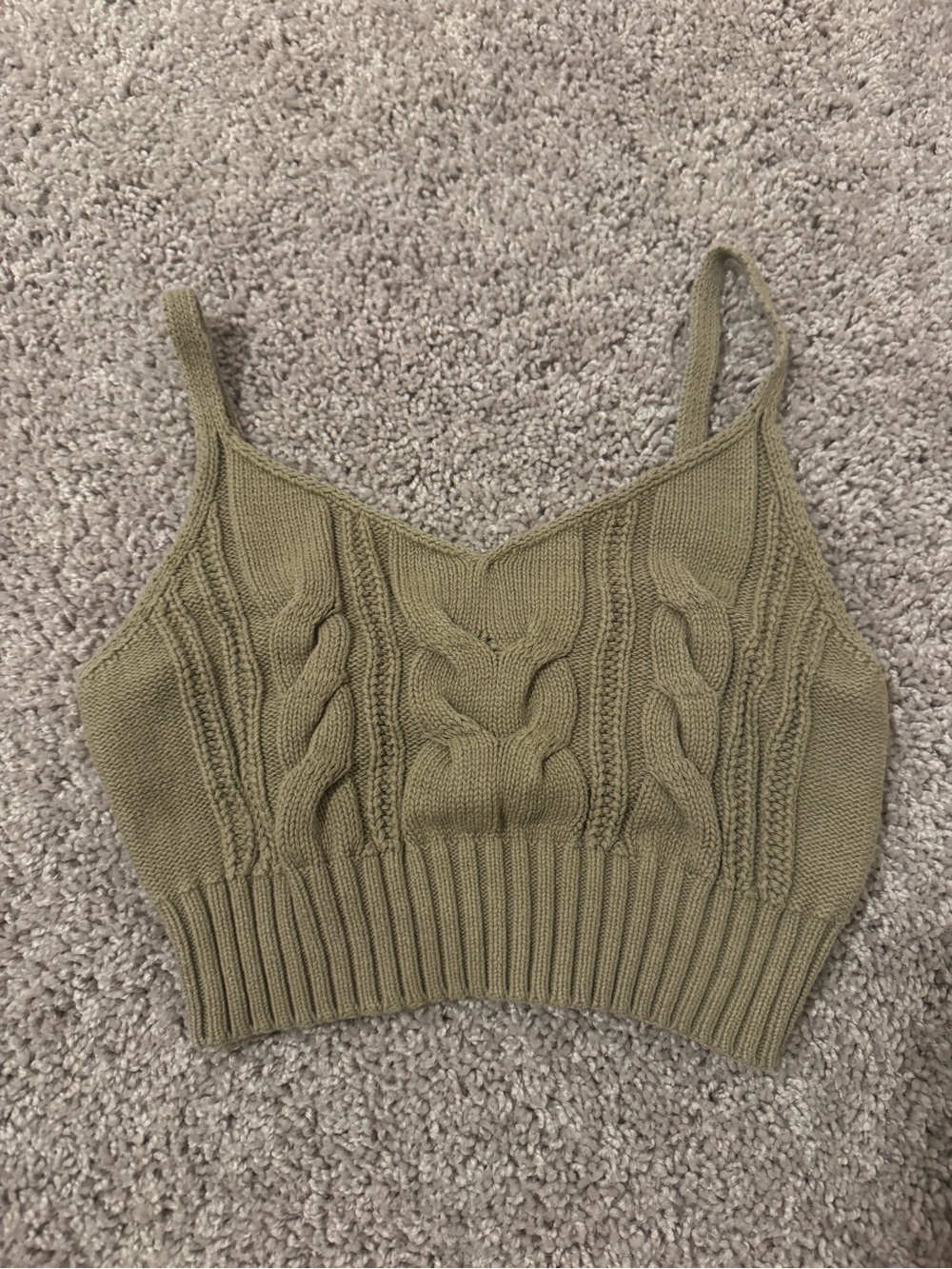 wild fable Olive Green Cable Knit Cropped Tank